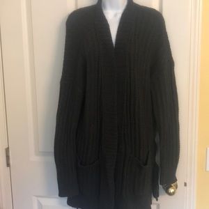 Express Cozy Open Long Sweater- Cardigan